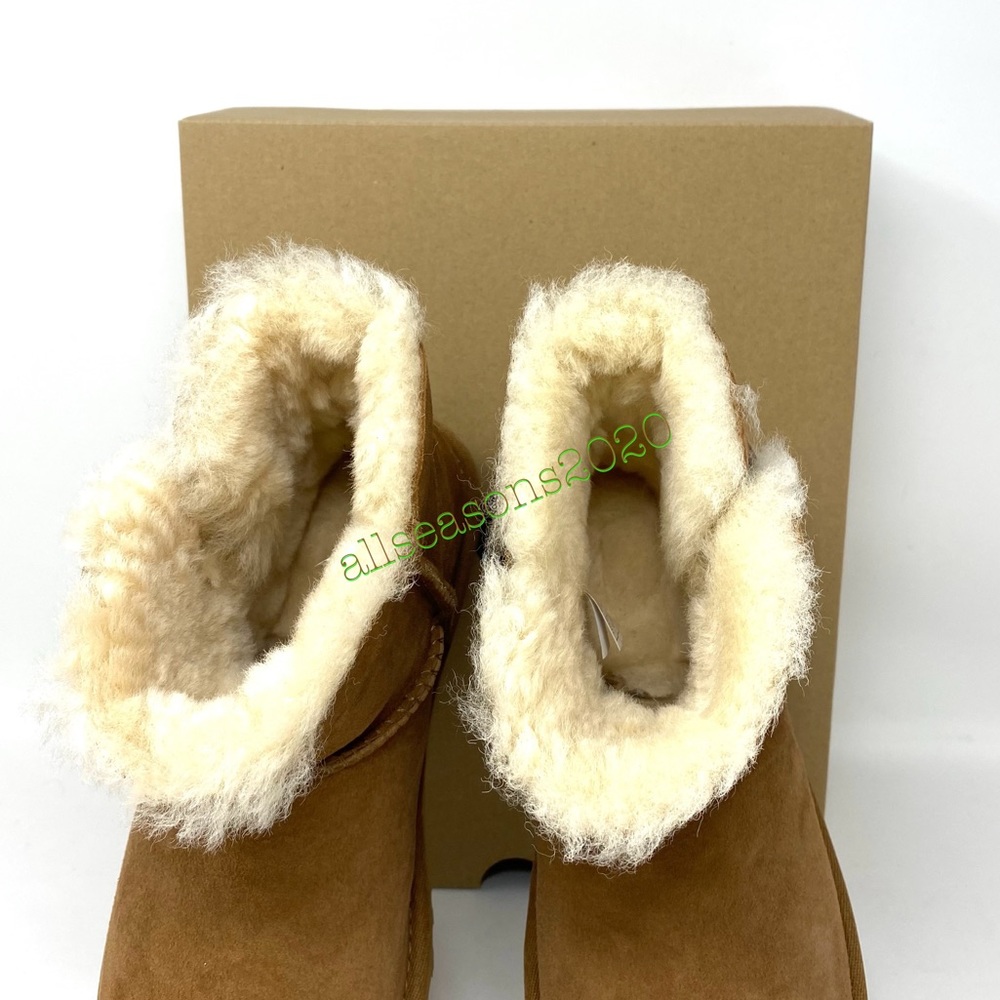 UGG Mini Bailey Button Women’s Boots Che Tan Suede - Picture 6 of 11